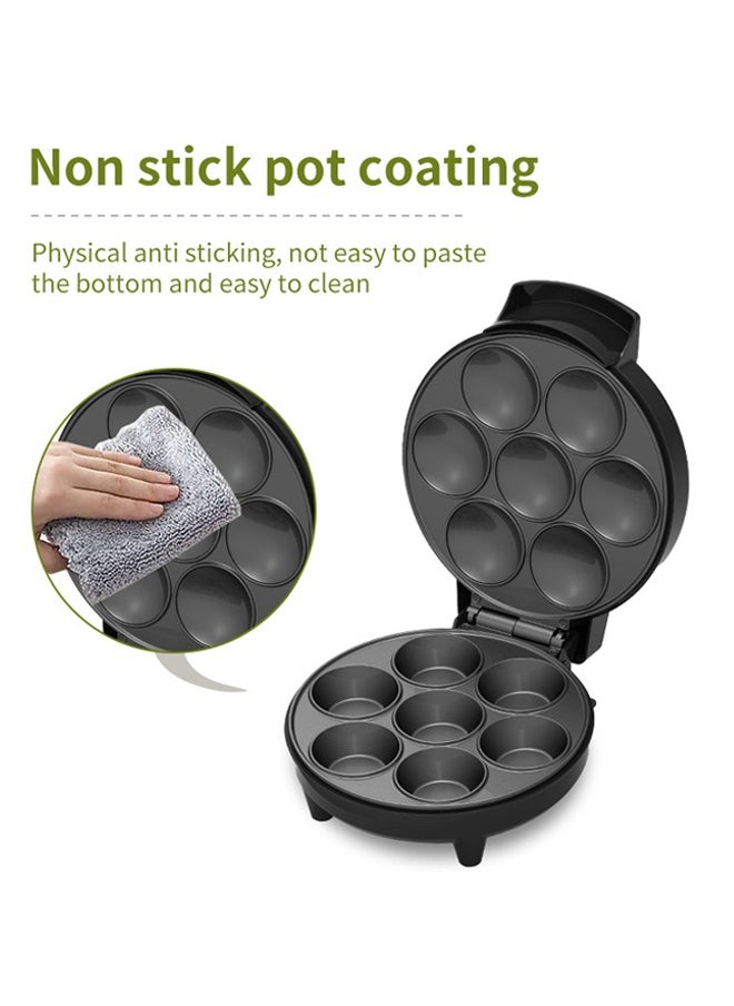 Mini Cupcake Maker,1000W Non Stick Electric Cupcake Making Pan, Double Sided Heating Makes 7 Cupcakesfor Home Breakfast Snacks Dessert Cakes Muffins,SK-08004