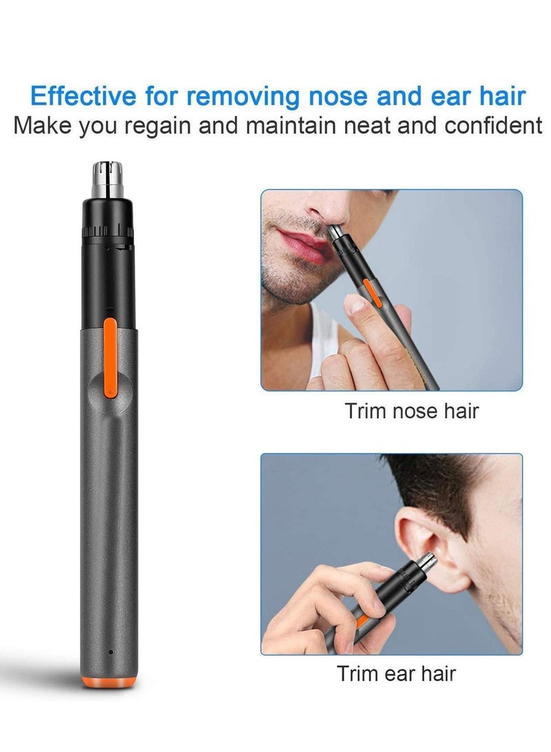 NIBEMINENT Nose Trimmer Electric Ear Hair for Men and Women Rechargeable Edge Painless Trimming Mini Shaves Neck Hairs eyebrows sideburns Silver - Image 3