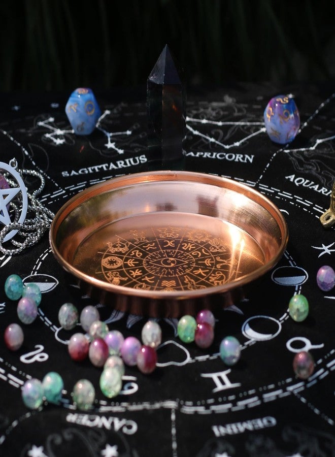 Amitofo Copper Offering Bowl Prayer Ritual Plate Great for Altar,Incense Burner, smudging Bowl, Offering Dish,Candle Trays, Ash Catcher,Jewelry Dish(Twelve Tonstellations) - Image 3