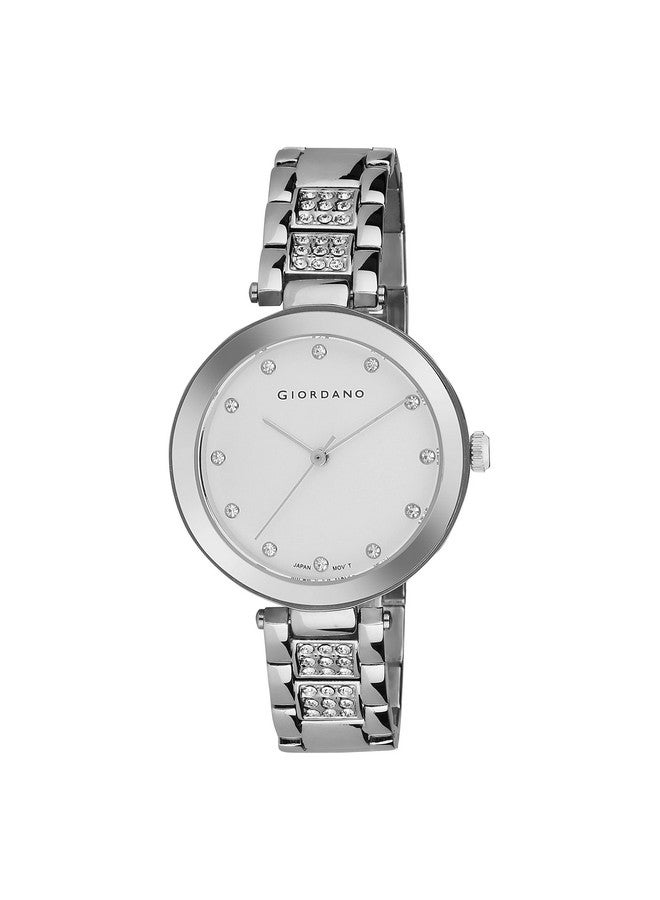 Giordano Eleganza Collection Analog Watch for Women with Color Variant, and Crystal Studded Metal Strap to Complement Your Look, Gift for Women - A2037 - Image 2