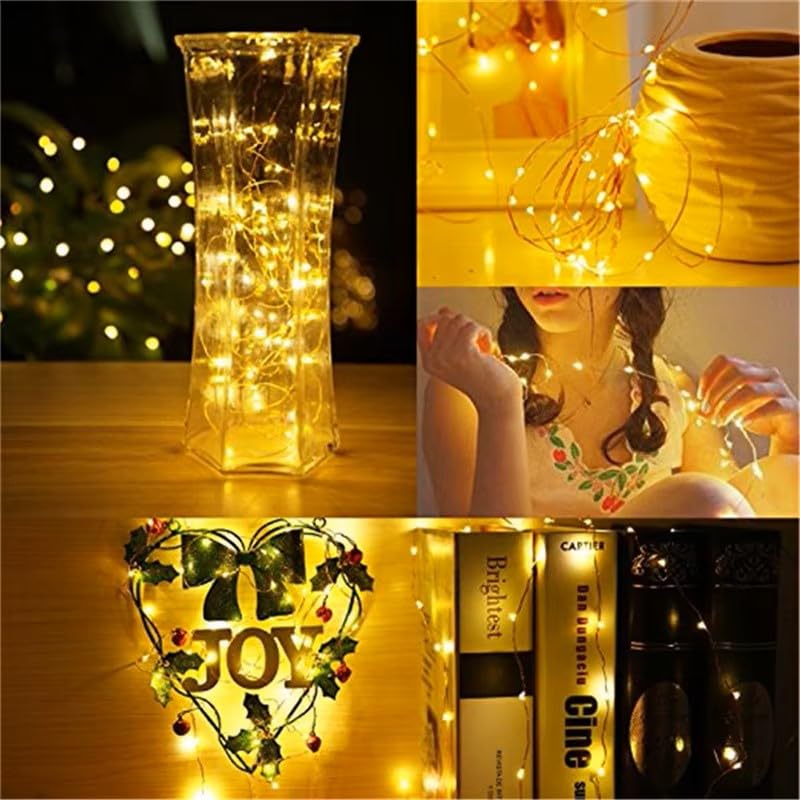 HUMAIZAR Christmas Led Tree Decoration String Led Lights Diwali Festivals Wedding Birthday Parties Lighting Copper String Wire USB 10 M 100 LEDs Light USB Powered Warm White Color Pack of 1 - Image 3