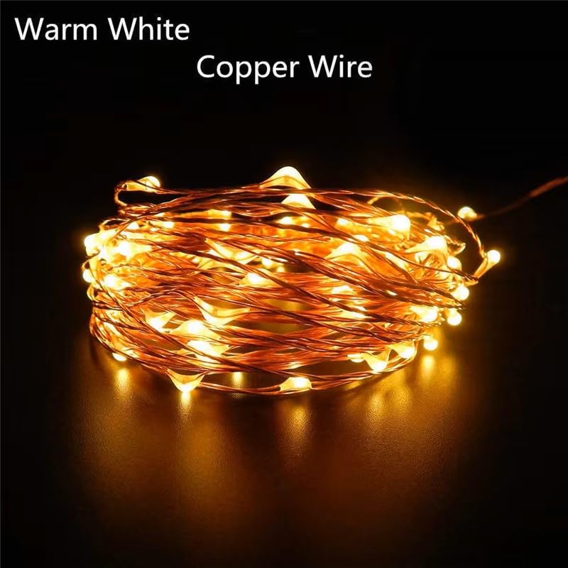 HUMAIZAR Christmas Led Tree Decoration String Led Lights Diwali Festivals Wedding Birthday Parties Lighting Copper String Wire USB 10 M 100 LEDs Light USB Powered Warm White Color Pack of 1 - Image 5