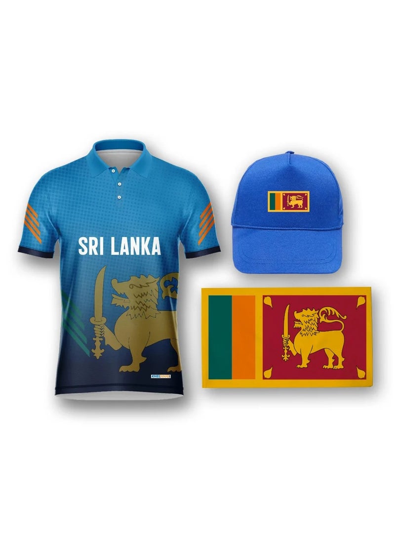 Khelsouq Sri Lanka Cricket Fan Jersey - with cap and Flag (Free Gift Included) - Image 2