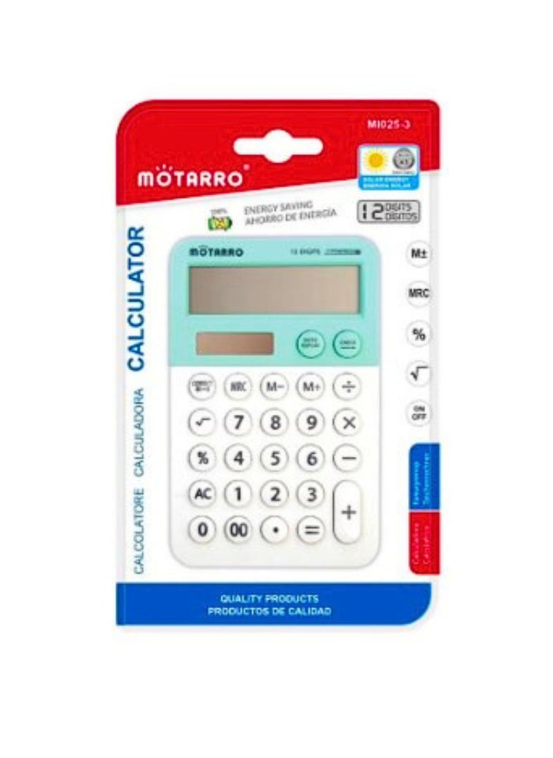 MOTARRO Calculator Multicolor 12 Digits  - Image 1