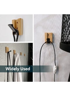 JSVER JSVER Wooden Wall Hooks 4PCS Wall Mounted Wall Hooks, Single Organizer Hook Rack, Folding Wood Wall Hangers, Wall Coat Rack Hooks for Hanging Clothes, Hats, Bags, Towels, Keys  - Image 4