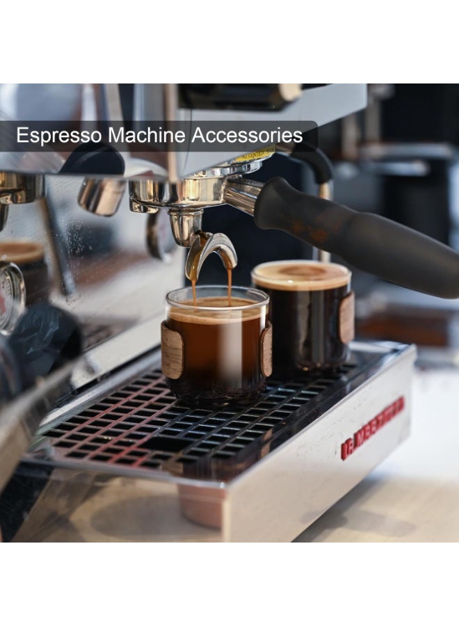 PARACITY طقم فناجين إسبريسو مكون من قطعتين مع حلقة خشبية، كوب إسبريسو زجاجي عالي الجودة سعة 5 أونصات، كوب إسبريسو صغير شفاف، ملحقات إسبريسو - Image 5