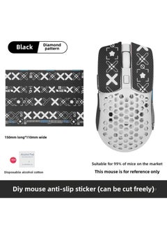 Universal Universal Mouse Non-slip Stickers Diy Mouse Stickers Back Stickers Side Skirts Sweat-absorbent Sweat-proof Palm Stickers Keyboard Camera-Color: One Black Print