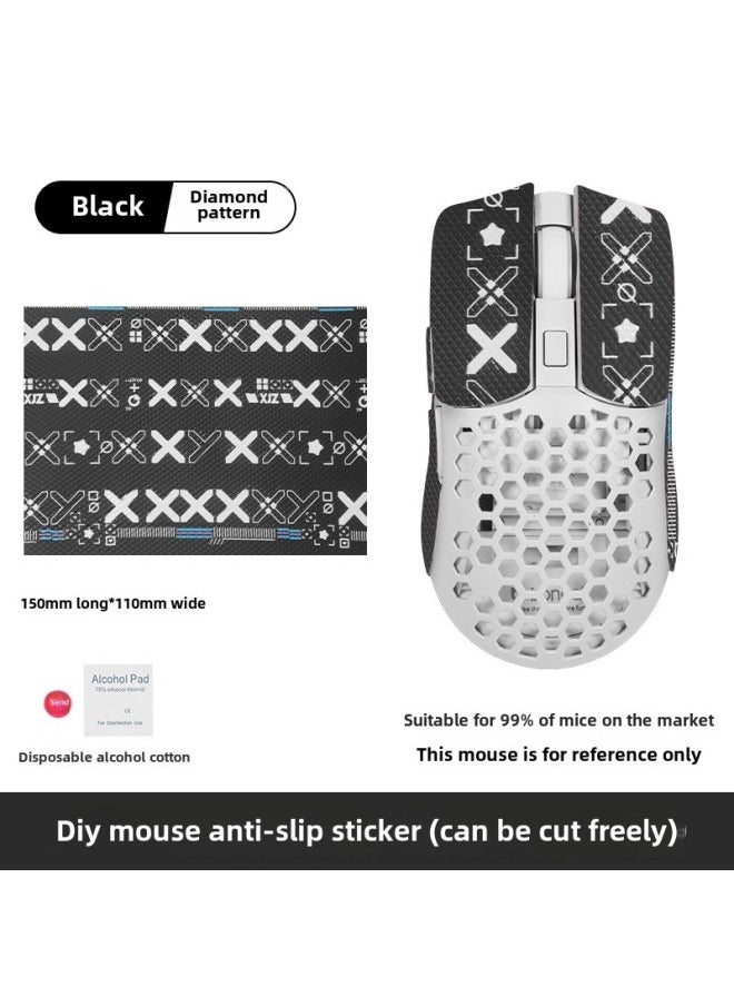 Generic - Universal Universal Mouse Non-slip Stickers Diy Mouse Stickers Back Stickers Side Skirts Sweat-absorbent Sweat-proof Palm Stickers Keyboard Camera-Color: One Black Print - Image 1