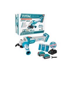 TOTAL Total Lithium-Ion Angle Grinder P20s (V20) 20V Brushless Motor, 115mm Disc, 3000/8500RPM, Includes 2x 4.0Ah Batteries, Charger & Cutting Disc Set - TAGLI2011582  - Image 5