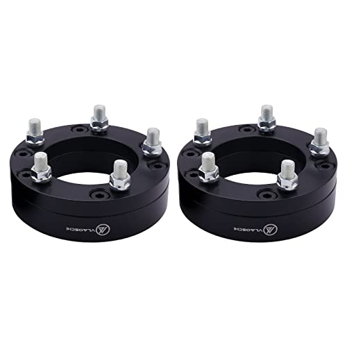 VLAOSCHI Black Forged 6x5.5 to 5x5 Wheel Adapters 2 Inch with 14x1.5 Studs Compatible with Chevy GMC 6 Lug to 5 Adapter for Suburban Silverado Sierra 1500 (5x127 Rim on 6x139.7 Vehicle) - Pack of 2 - Image 1