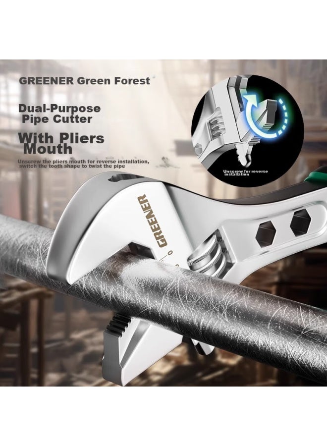 Greener Adjustable Wrench, Multi-functional Household Universal Adjustable Wrench, 15-inch Open-end Plumbing Wrench, Adjustable Spanner - Image 2