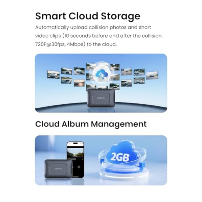 4G Cloud Box لـ Z60، Z60 Pro، Z50 Pro Dash Cam، مراقب وقوف السيارات عن بعد، عرض مباشر عن بعد، تنبيهات الحوادث، نظام تحديد المواقع العالمي (GPS)، تحديد الموقع الجغرافي، التخزين السحابي، الاستيقاظ عن بعد، التحكم في التطبيق - Image 5