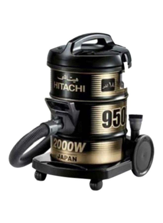 هيتاشي مكنسة كهربائية سعة 18 لتراً بقدرة 2000 وات 18 L 2000 W CV-945Y 2000 أسود/ذهبي/رمادي - Image 2