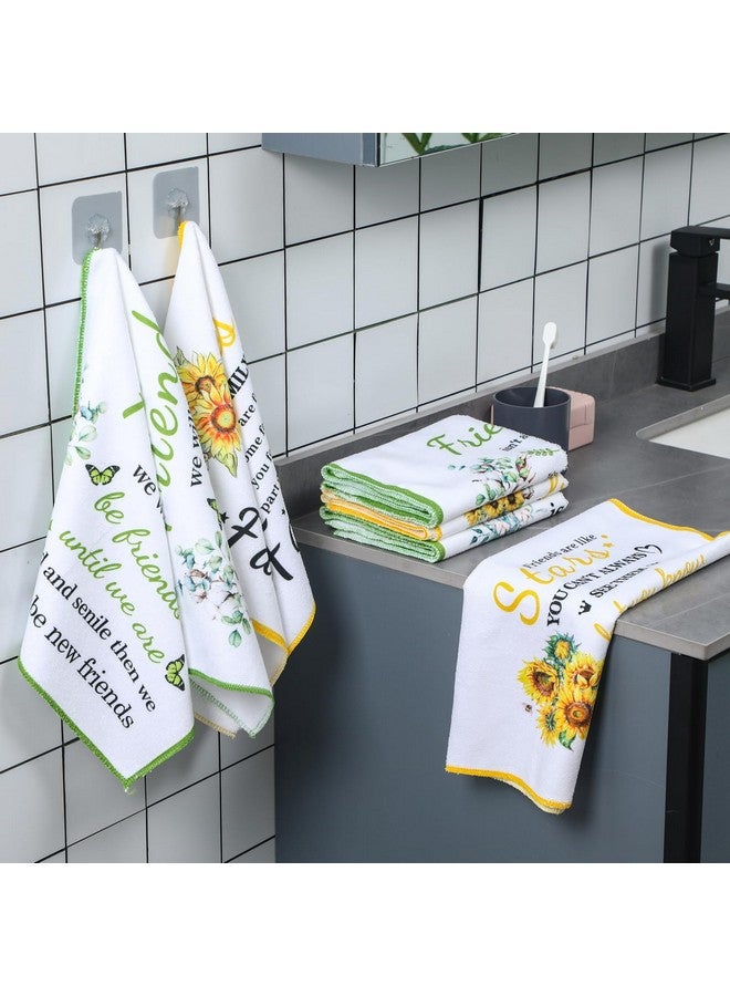 فيسيشي مناشف مطبخ مسيحية من Vesici، 6 قطع، مناشف يد بنقشة زهور الصداقة، مناشف شاي، منشفة وجه، منشفة أطباق مسيحية، هدايا عيد الميلاد للأصدقاء، هدايا لزملاء العمل والموظفات مع أقوال ملهمة - Image 4