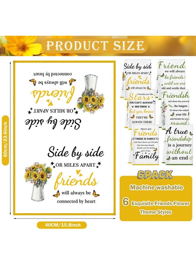 فيسيشي مناشف مطبخ مسيحية من Vesici، 6 قطع، مناشف يد بنقشة زهور الصداقة، مناشف شاي، منشفة وجه، منشفة أطباق مسيحية، هدايا عيد الميلاد للأصدقاء، هدايا لزملاء العمل والموظفات مع أقوال ملهمة - Image 3