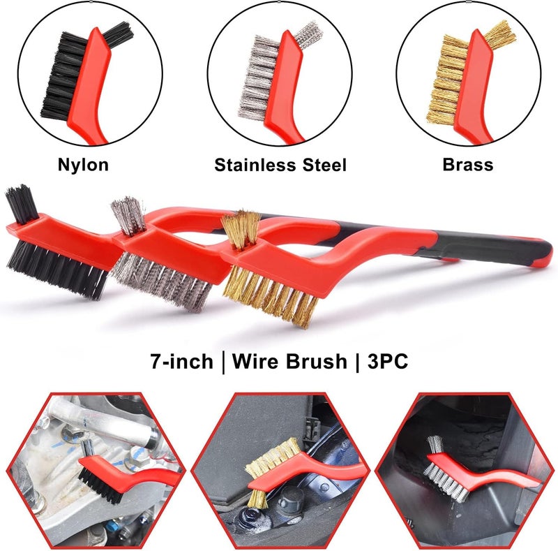 ESTAMINE 19Pcs Car Detailing Kit, Car Detailing Brush Set, Auto Detailing Drill Brush Set, Car Detailing Brushes, Car Wash Kit, Car Accessories, Car Cleaning Tools Kit for Interior, Exterior, Wheels - Image 5