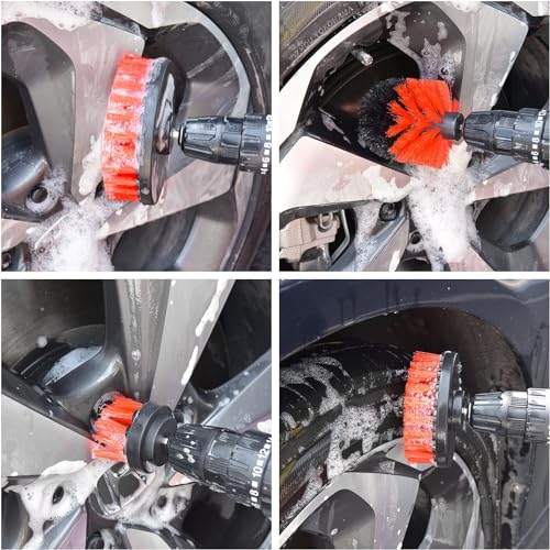 ESTAMINE 19Pcs Car Detailing Kit, Car Detailing Brush Set, Auto Detailing Drill Brush Set, Car Detailing Brushes, Car Wash Kit, Car Accessories, Car Cleaning Tools Kit for Interior, Exterior, Wheels - Image 3