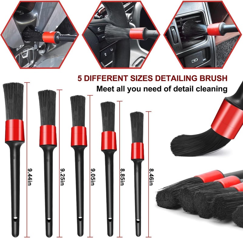ESTAMINE 19Pcs Car Detailing Kit, Car Detailing Brush Set, Auto Detailing Drill Brush Set, Car Detailing Brushes, Car Wash Kit, Car Accessories, Car Cleaning Tools Kit for Interior, Exterior, Wheels - Image 2