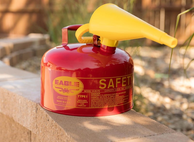 Eagle 25 Gallon Type I Red Safety Gas Can for Gasoline with Flame Arrester SelfClosing Lid and F15 Funnel Made in the USA Galvanized Steel Flammable Storage Can UI25FS - Image 5