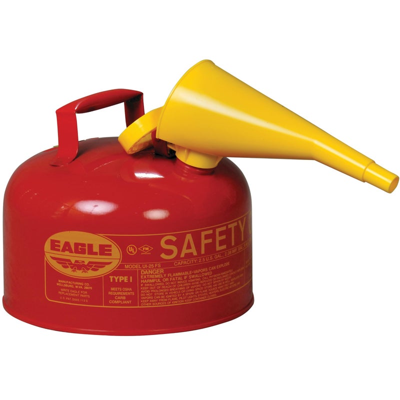 Eagle 25 Gallon Type I Red Safety Gas Can for Gasoline with Flame Arrester SelfClosing Lid and F15 Funnel Made in the USA Galvanized Steel Flammable Storage Can UI25FS - Image 2