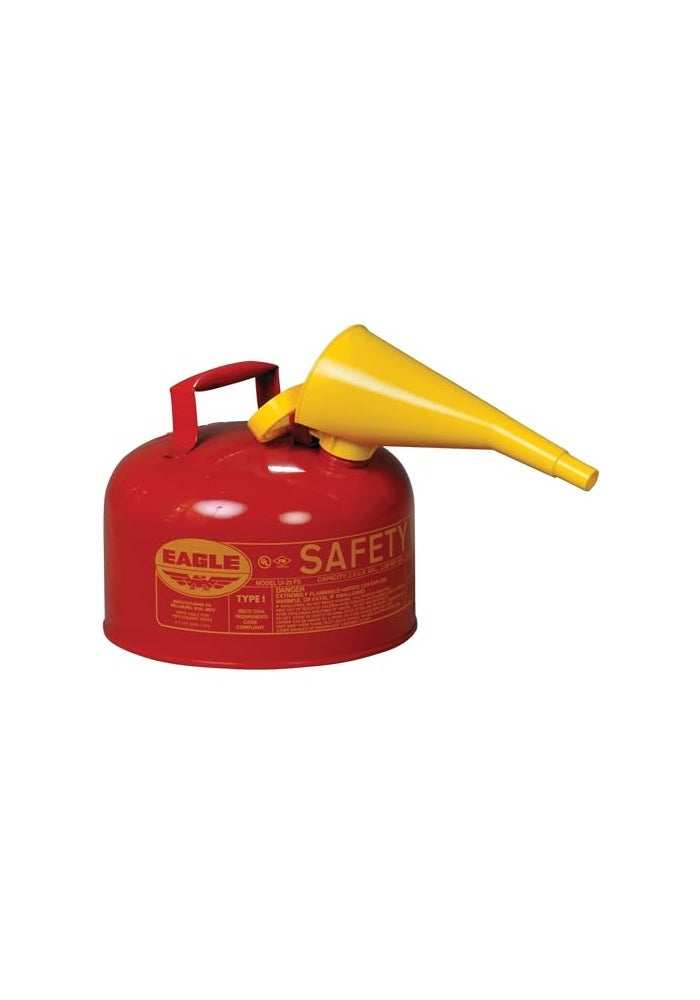 Eagle 25 Gallon Type I Red Safety Gas Can for Gasoline with Flame Arrester SelfClosing Lid and F15 Funnel Made in the USA Galvanized Steel Flammable Storage Can UI25FS - Image 1