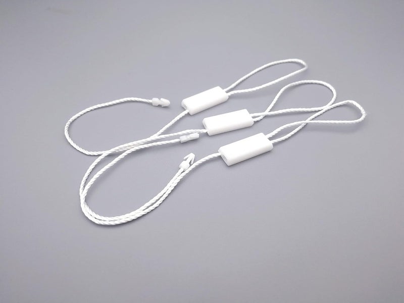 Red Dot Gift Tag Strings, 10 Inch White Nylon Snap Lock Pin - 1000 Pcs Plastic Tag Fastener Hook Ties - Image 1