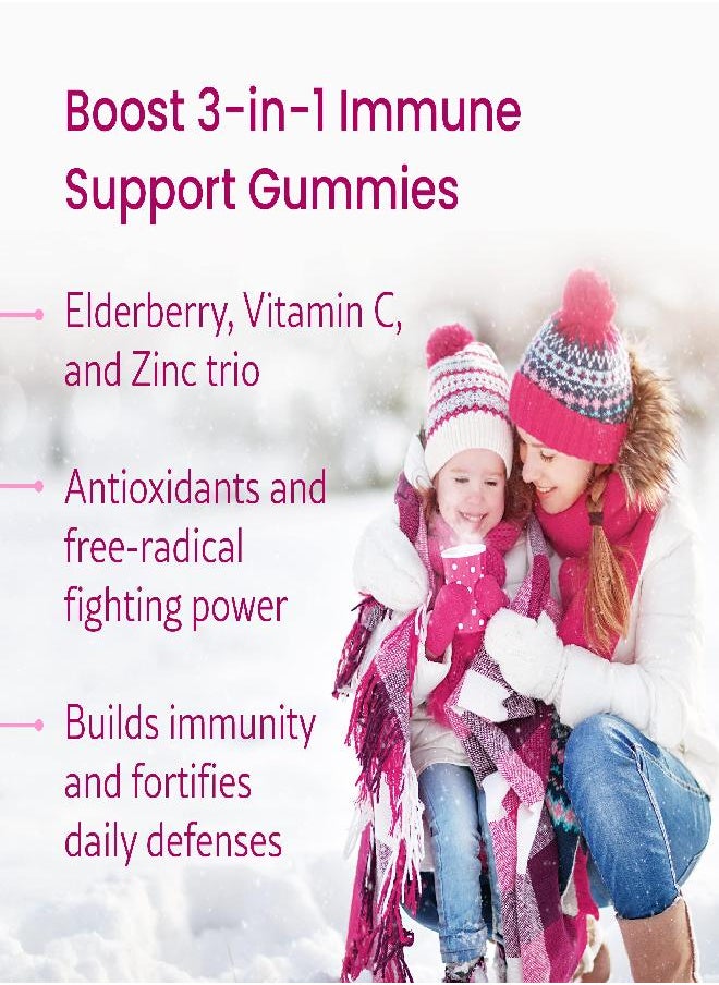 WellPath - Boost Elderberry Gummies with Zinc & Vitamin C - Immune Support Gummies for Adults | Sambucus Black Elderberry Gummy Vitamins for Kids | Immunity Booster + Zinc Supplement | Non-GMO & Vegan, 60 Ct - Image 1