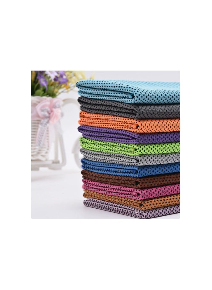 Generic Quick Drying Absorbent Towel, Yoga Fitness Absorbent Towel, 30 * 90cm Purple Cooling Towel With Silicone Portable Storage Box  - Image 2