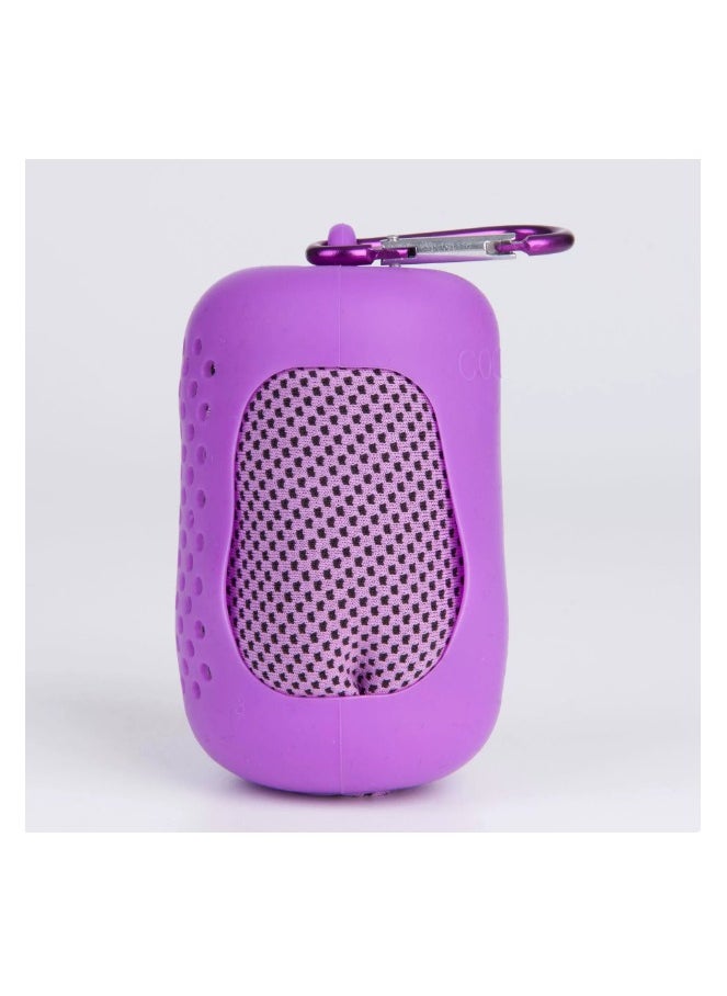 Generic Quick Drying Absorbent Towel, Yoga Fitness Absorbent Towel, 30 * 90cm Purple Cooling Towel With Silicone Portable Storage Box  - Image 5