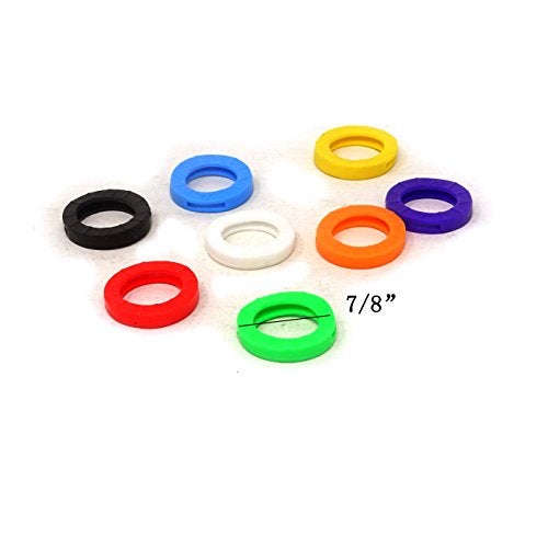 yueton Key Cap Covers 40pcs Silicone Key Caps Tags Sleeve Rings Key Identifier Code Rings in 8 Colors - Image 2