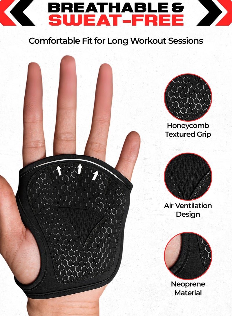 FIT TRIBE Weight Lifting Gloves for Men & Women – Non-Slip Grip, Breathable & Lightweight Gym Gloves for Powerlifting, Fitness, Workout & Home Gym - Image 4