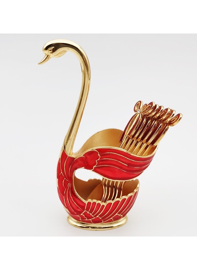 قاعدة الأوزّة المبدعة 6 قطع الحلوى ملعقة القهوة - Image 1