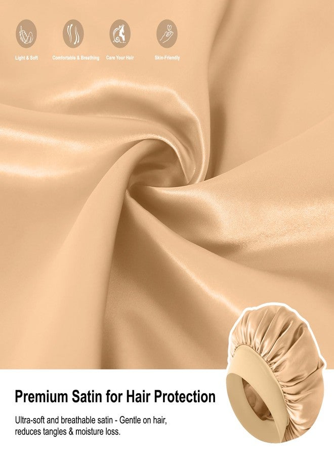 ZHENSILK 3PCS Silk Sleep Bonnet for Women, Large Satin Hair Caps with Elastic Band for Curly Hair and Frizz Control - Image 4
