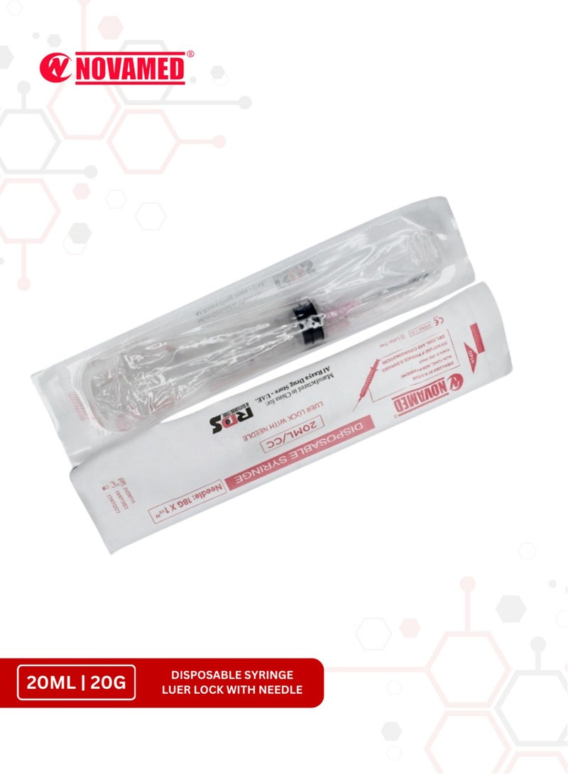 NOVAMED Disposable Syringe 20Ml 20G With Luer Lock With Needle Bundle Of 10 Pcs - Image 4