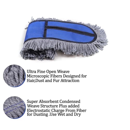 Inuvik Wet and Dry Cotton Pad Floor Mop 67x14x5 (18-Inch Head) with 4 Feet Telescopic Handle Floor Cleaning Mop | Home | Office | Hotels | Hospitals (Set of 1) (18 INCH MOP with 3 Extra PAD) - Image 5