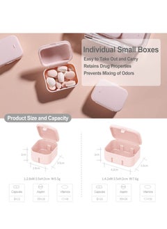Excefore Daily Pill Organizer, 10 Compartments Portable Medicine Box, Combined Pill Case to Hold Vitamins, pill, Cod Liver Oil (Pink)  - Image 4