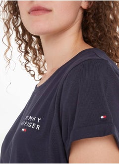 TOMMY HILFIGER Women's Original Logo Lounge T-Shirt, Navy  - Image 4