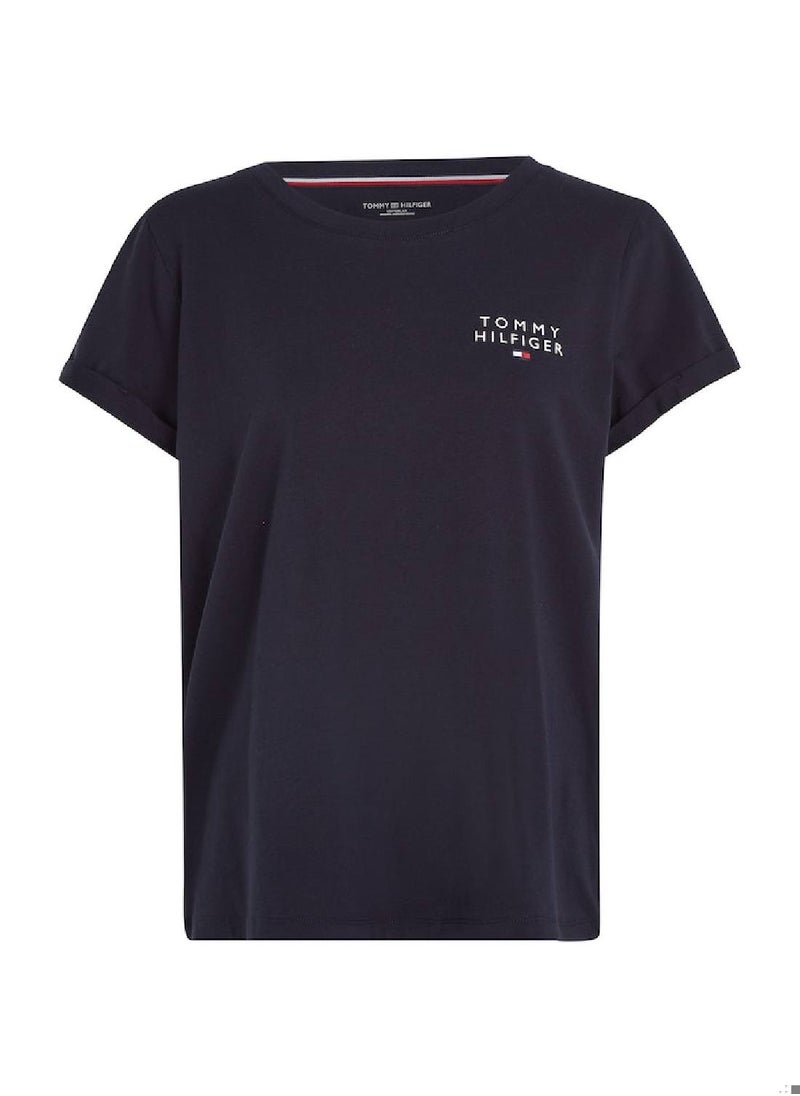 TOMMY HILFIGER Women's Original Logo Lounge T-Shirt, Navy  - Image 2