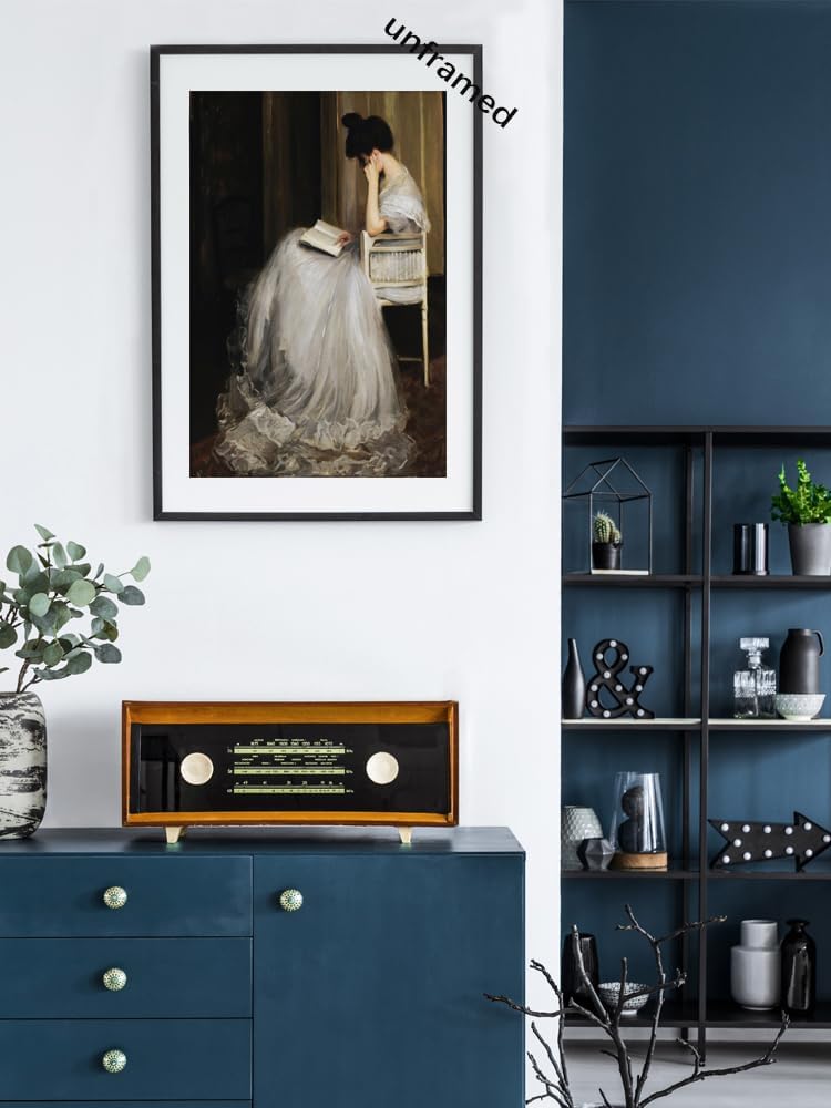 uoyien Vintage French Woman Reading Portraits Oil Painting Canvas Wall Art Famous Artwork Dark Academia Aesthetic 19th Century Antique Poster Prints 24x36in Unframed - Image 4