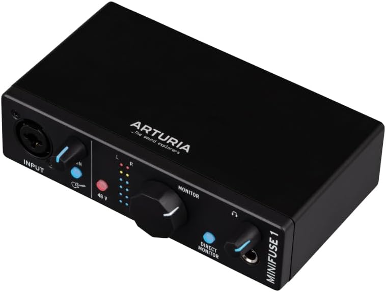 Arturia MiniFuse 1 USB-C Audio Interface - Black 1-in/2-out with Mic/Line/Instrument Preamp and Software Suite for Mac/PC - Image 1