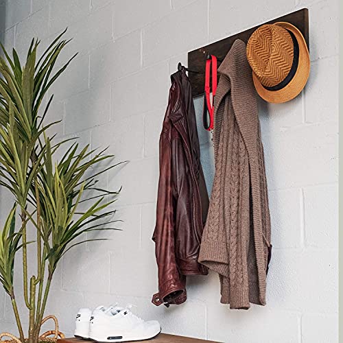 Rustic State Ray Screw in Wall Mount Cast Iron Hooks Coat Towel Bag Hat Hanger Multiuse Entryway Railroad Spike Rack Black Set of 4 - Image 3