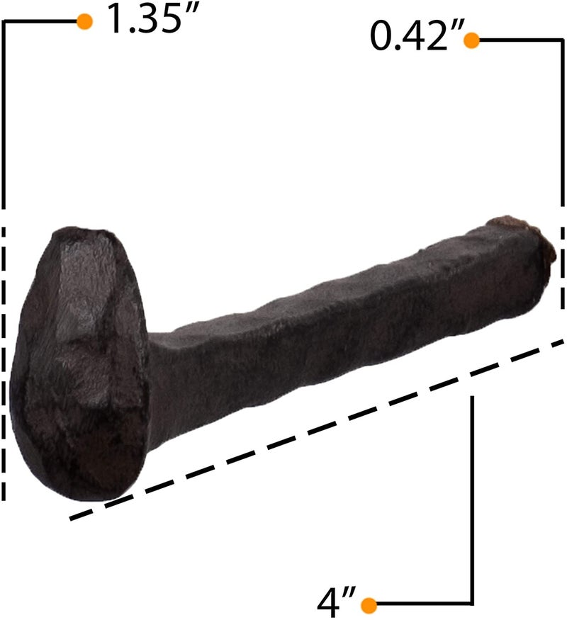 Rustic State Ray Screw in Wall Mount Cast Iron Hooks Coat Towel Bag Hat Hanger Multiuse Entryway Railroad Spike Rack Black Set of 4 - Image 5