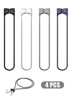 4 Pcs AirPods Strap 55cm, Soft Silicone Anti Lost Cord Silicone Sports Lanyard and Ear Hook, Sports Lanyard and Ear Hook for Wireless Bluetooth Earphone (Colorful)