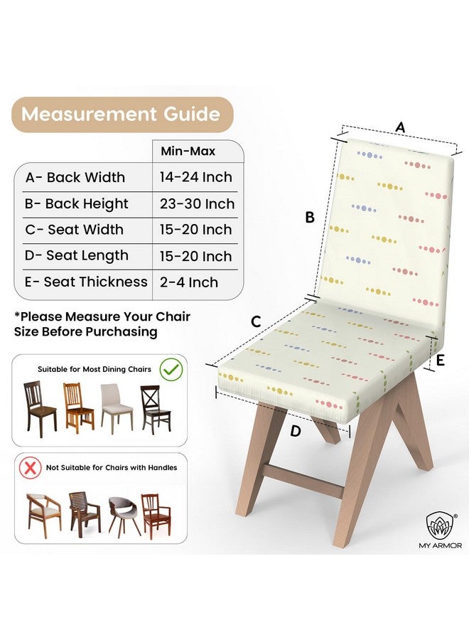 MY ARMOR Polyester Elastic Stretch Fit Dining Chair Seat Cover, Removable, Washable, Hypoallergenic, Slipcover, Pack of 6 (Dots Pattern) - Image 5