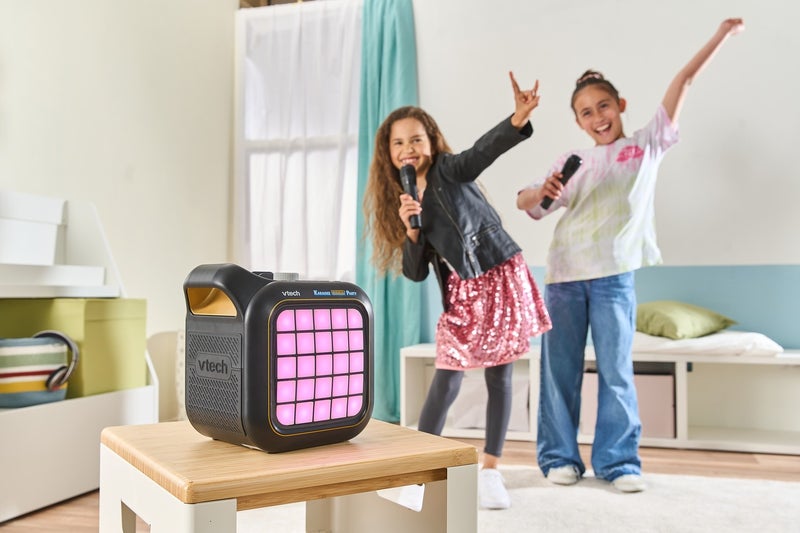 VTech Karaoke Light Party | Portable Bluetooth® Speaker with 2 Wireless Microphones | Pixel Art Lights, Built-In Games & Voice Effects | Kids Karaoke & Party Speaker - Image 3
