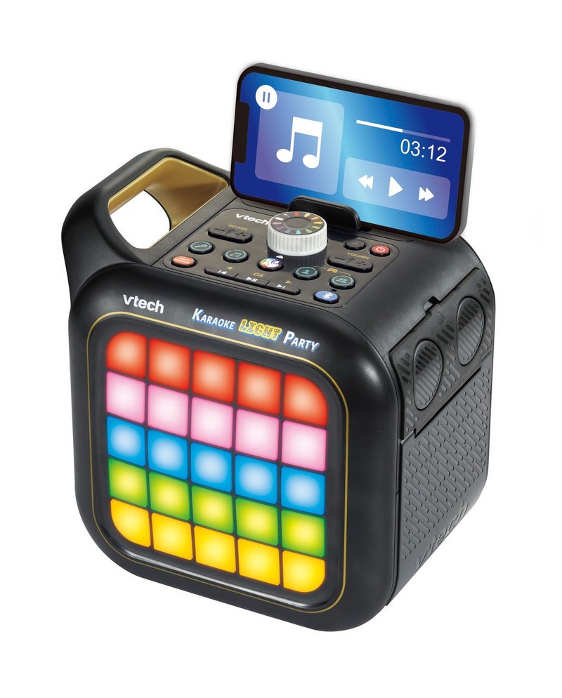VTech Karaoke Light Party | Portable Bluetooth® Speaker with 2 Wireless Microphones | Pixel Art Lights, Built-In Games & Voice Effects | Kids Karaoke & Party Speaker - Image 2