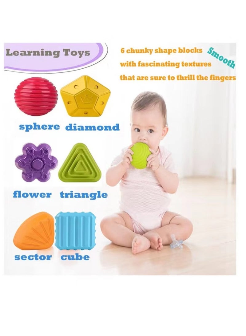 Baby Shape Sorting Cube with  Shape Blocks, Sensory Bin with Colorful Elastic Rope for Toddlers, Babies and Kids Early Educational Montessori Learning Developmental STEM Toys  - Image 3