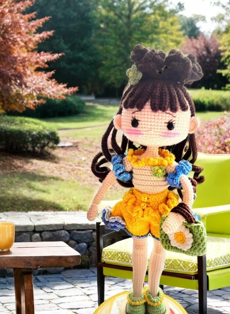 روان كروشيه دمى ، دمى يدوية كبيرة ، ألعاب بنات ، هدايا لها - Image 1