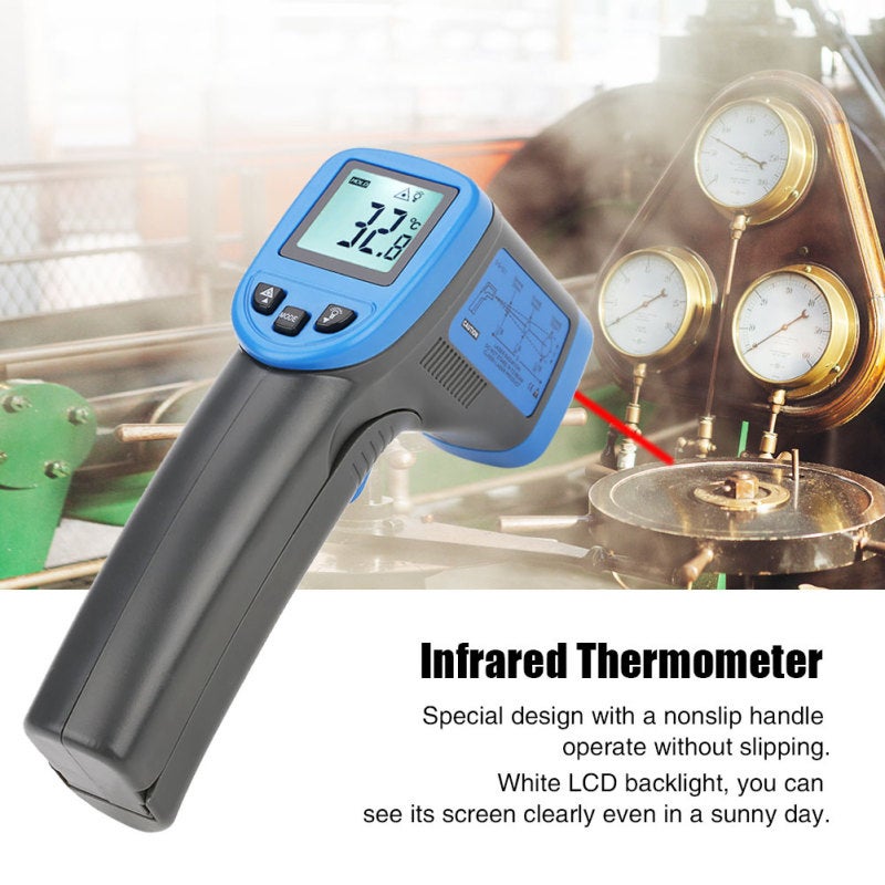 Non Contact Thermometer: High Quality Durable Construction - Nonslip Handle Infrared Thermometer With White LCD Backlight for Industrial HVAC Food Use - Image 2