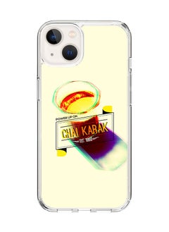 Stylizedd Classic Clear Case for Apple iPhone 14 Plus Case Hybrid Soft Cover Flexible Edges Anti Drop TPU PC Gel Thin Transparent Cover - Chai Karak Full Print 